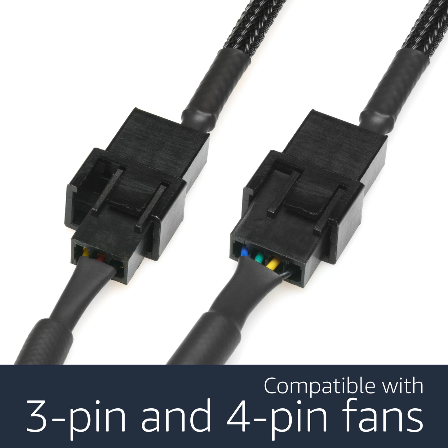 4-Pin Molex to Two 4-Pin Fan 12V Power Adapter Cable - 12"