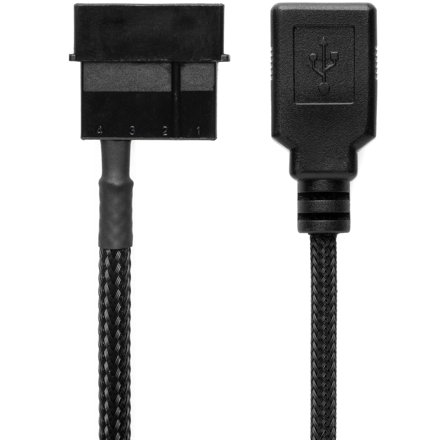 4-Pin Molex to Female USB 5V Power Adapter Cable - 12"