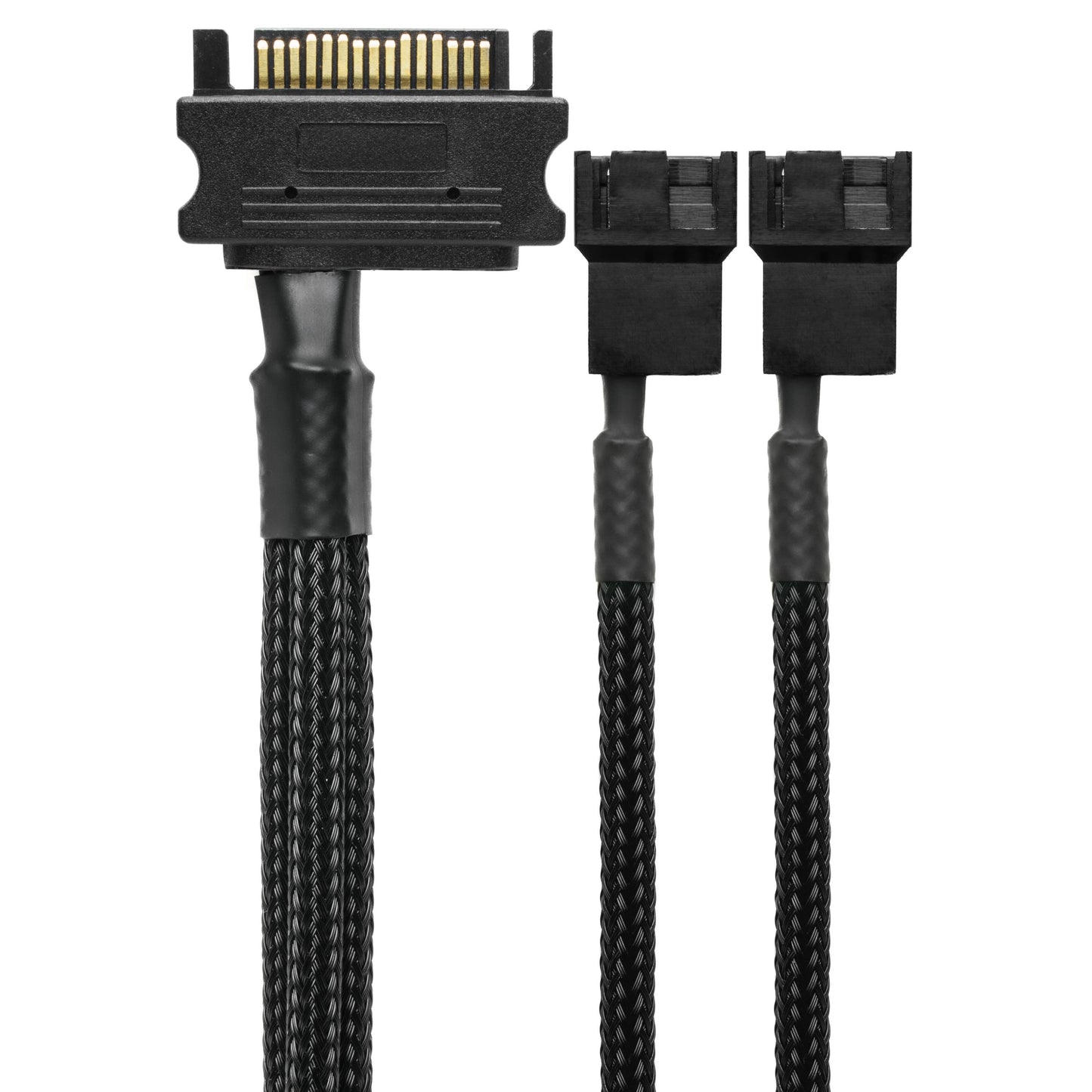 15-Pin SATA to Dual 4-Pin Fan 12V Power Adapter Cable - 12"