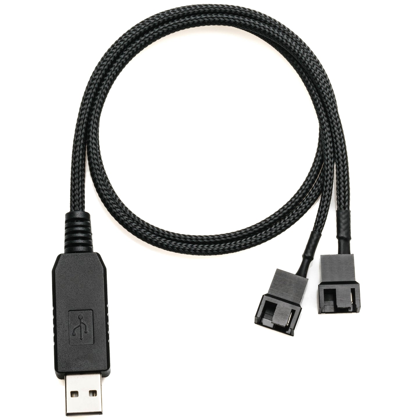 USB 12V to Dual 4-Pin Fan Power Adapter Cable - 24"