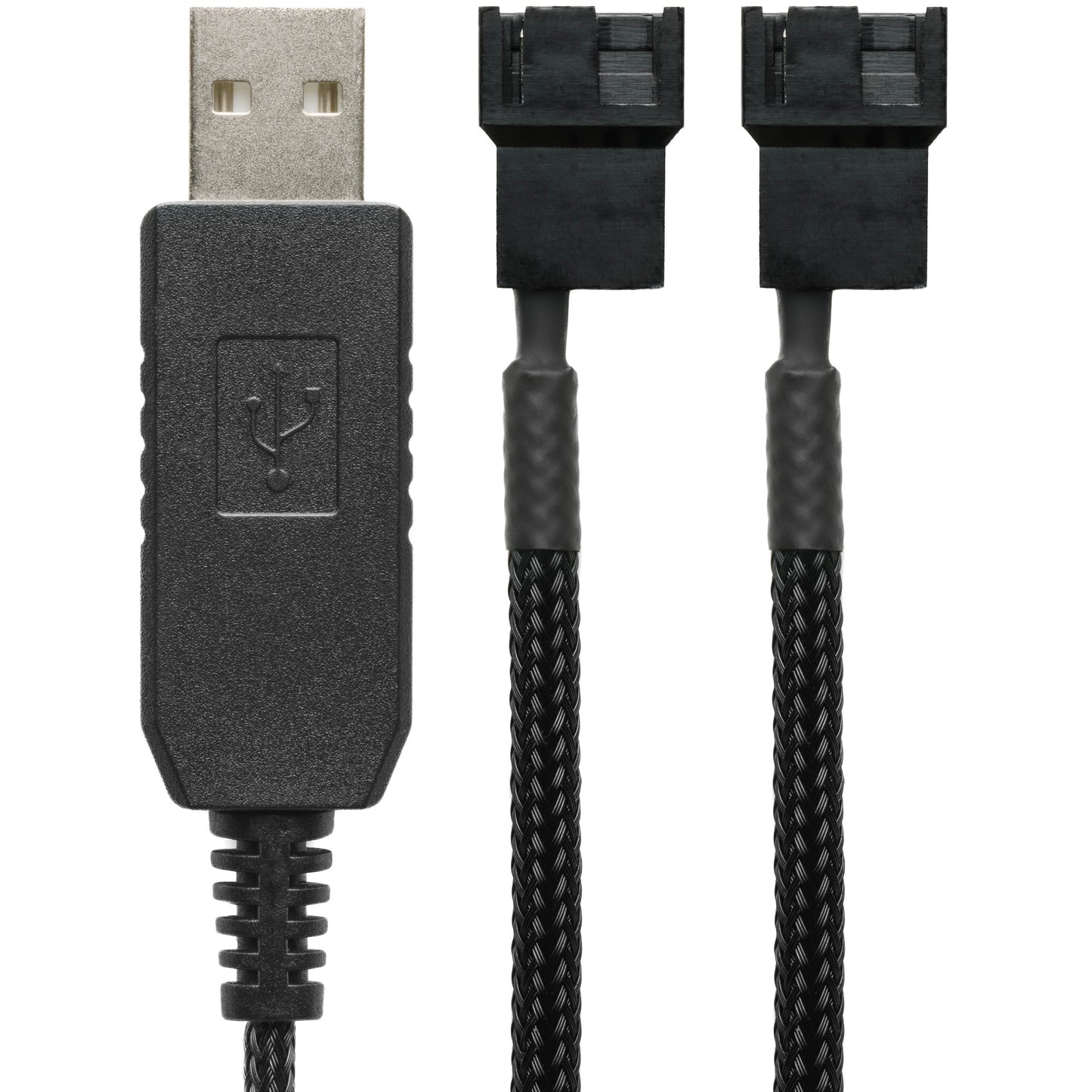 USB 12V to Dual 4-Pin Fan Power Adapter Cable - 24"