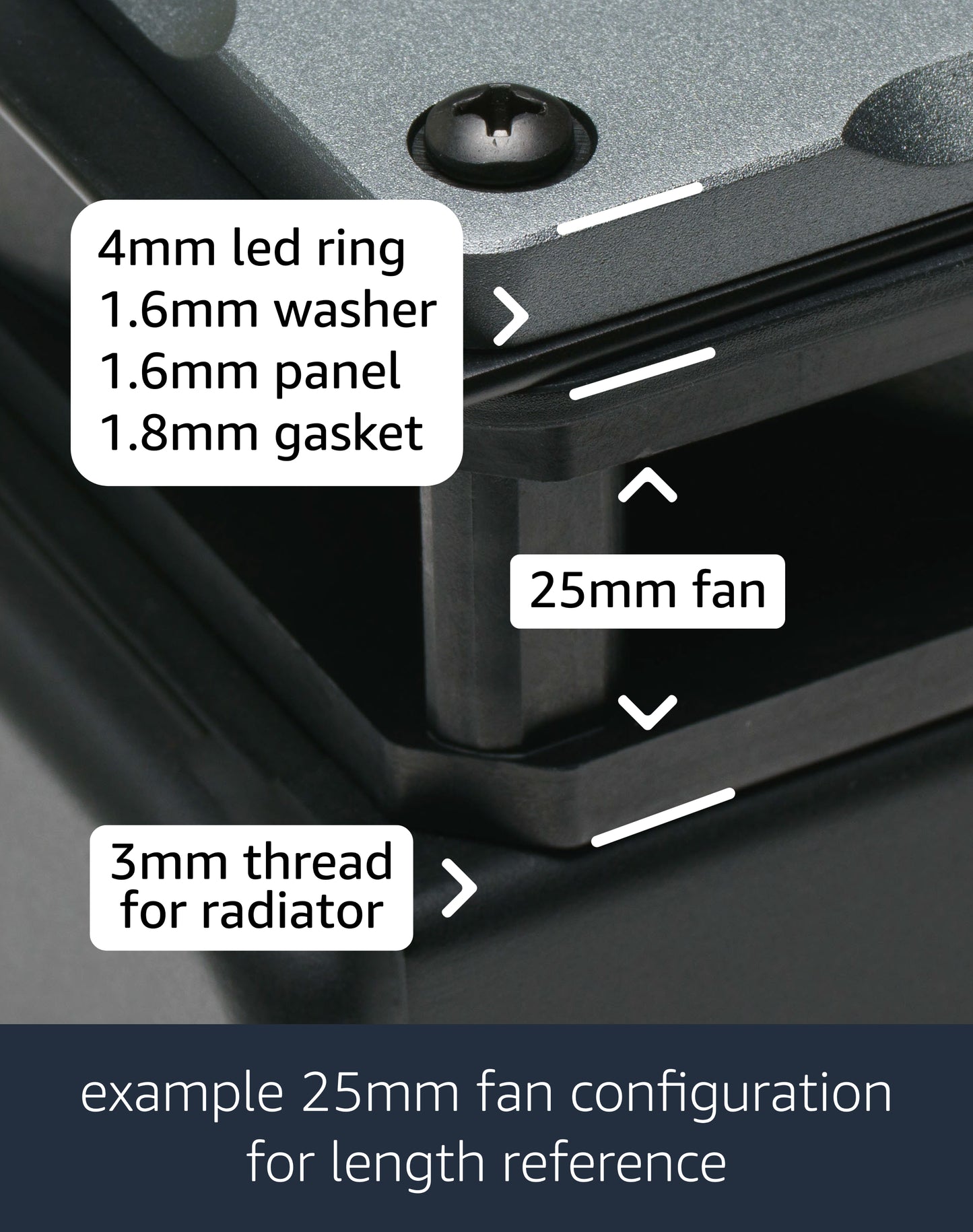 37mm 6-32 UNC Computer Fan Screws - 20 Pack
