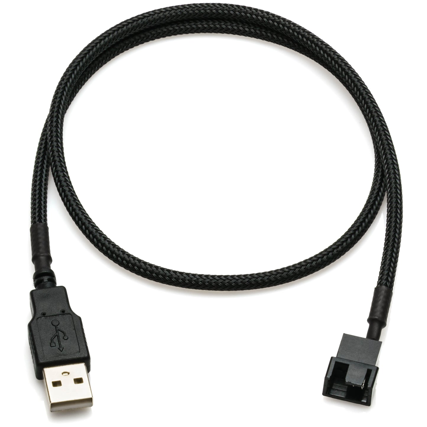 USB to 3/4-Pin PWM 5V USB Sleeved Fan Power Adapter Cable