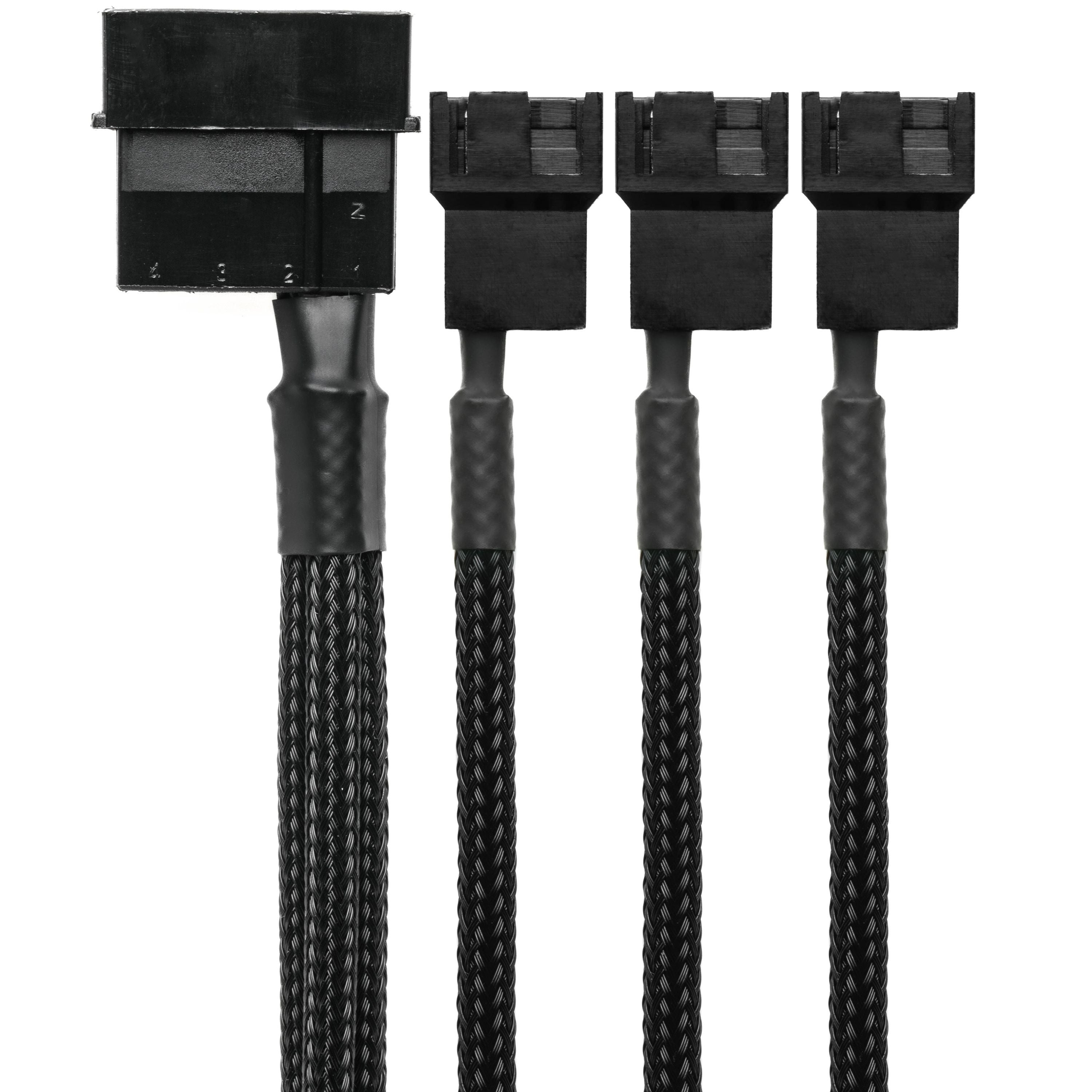 4-Pin Molex to Three 4-Pin Fan 12V Power Adapter Cable
