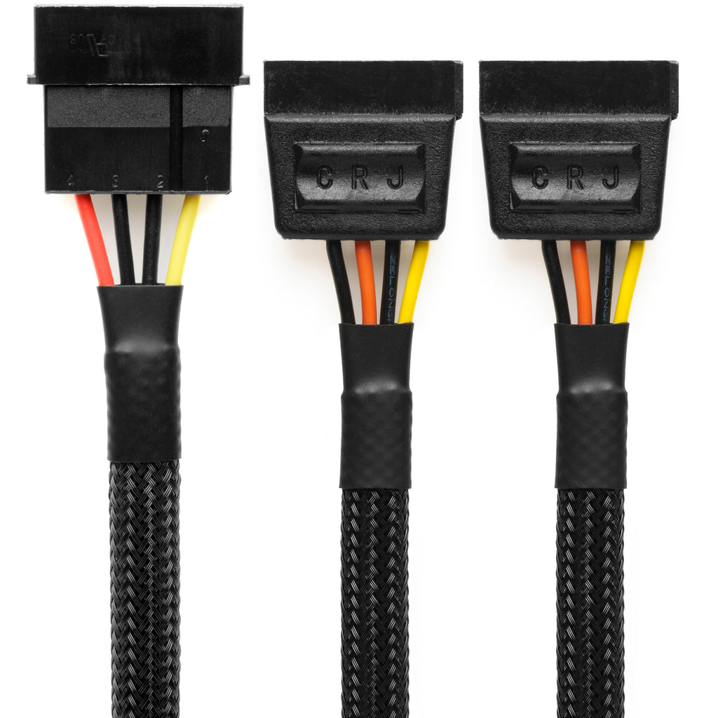 4-Pin Molex to Dual 15-Pin SATA Power Adapter Cable