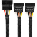 4-Pin Molex to Dual 15-Pin SATA Power Adapter Cable