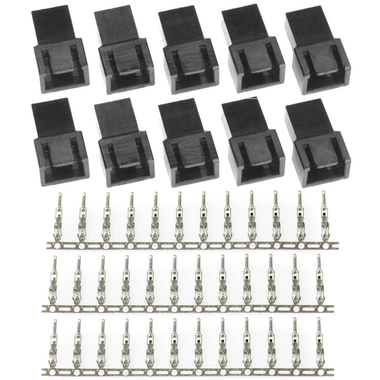 Male 3-Pin Fan Connector Kit - 10 Pack
