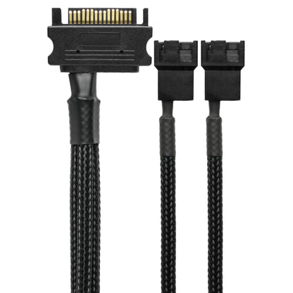 15-Pin SATA to Dual 4-Pin Fan 12V Power Adapter Cable - 12"