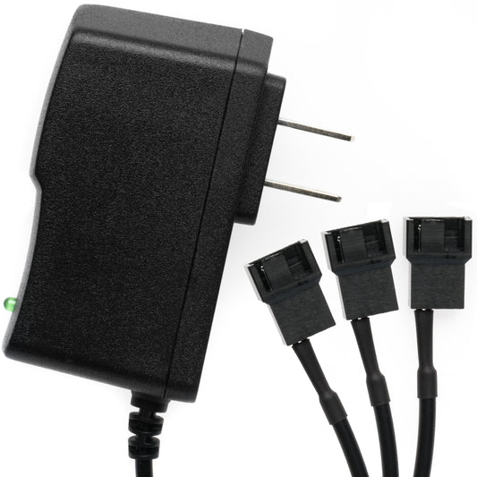 DC 12V Power Supply for Three 4-Pin PC Fans