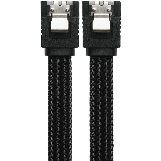 SATA 3.0 7-Pin Black Sleeved Data Cable