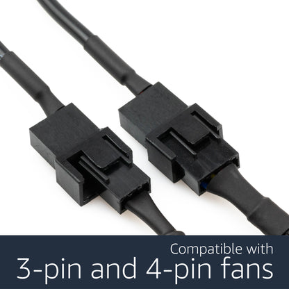 Female DC5521 Plug To Three 4-Pin Fan Power Adapter Cable