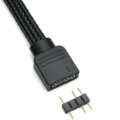 3-Pin 5V ARGB 3P4F Sleeved Extension Cable - 24"