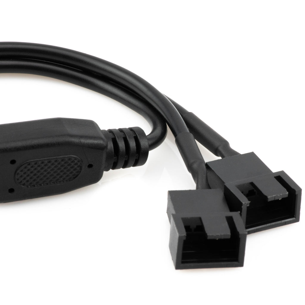 Female DC5521 Plug to Dual 4-Pin PC Fan Power Adapter Cable