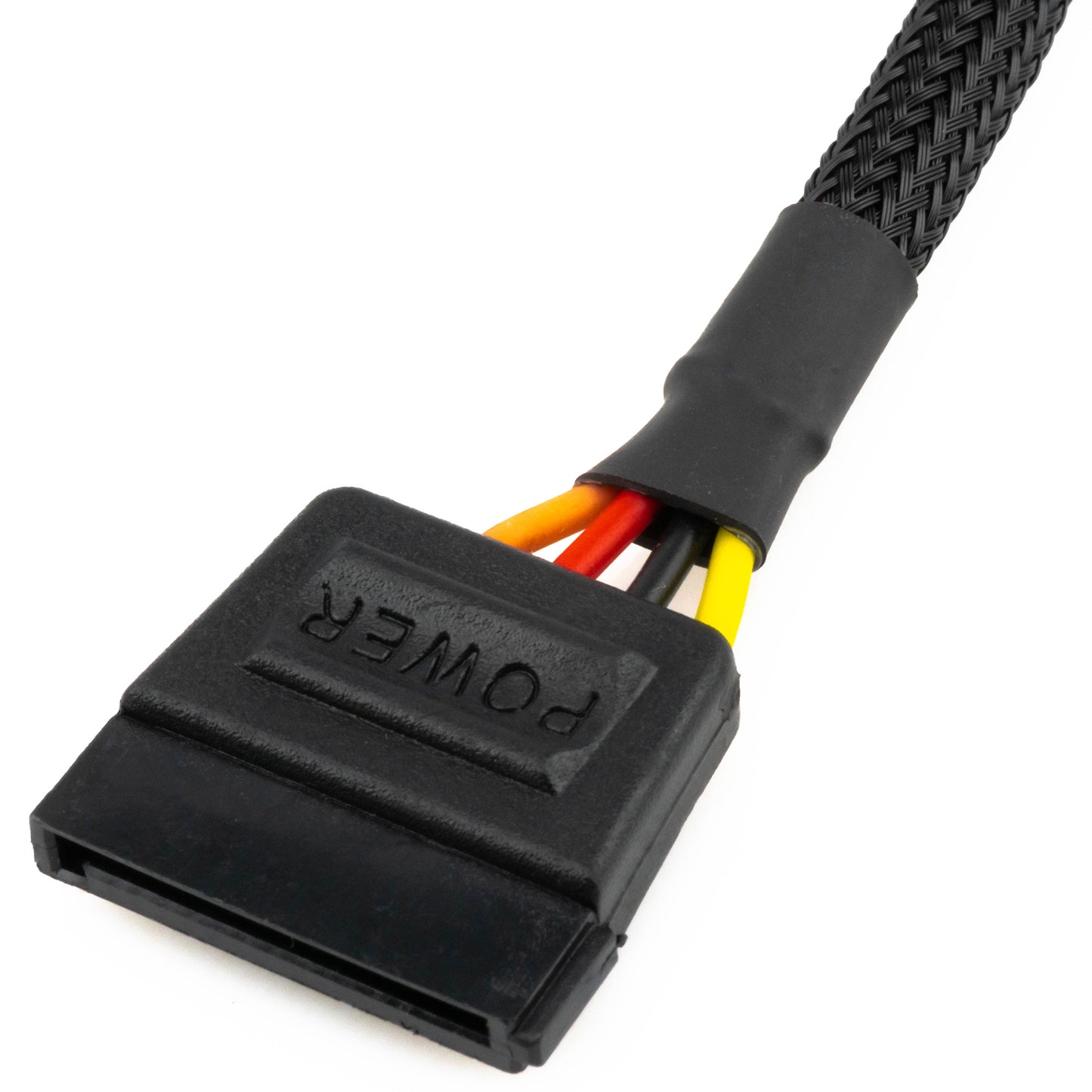 SATA Power Extension Cable with High Density Black Sleeving 24"