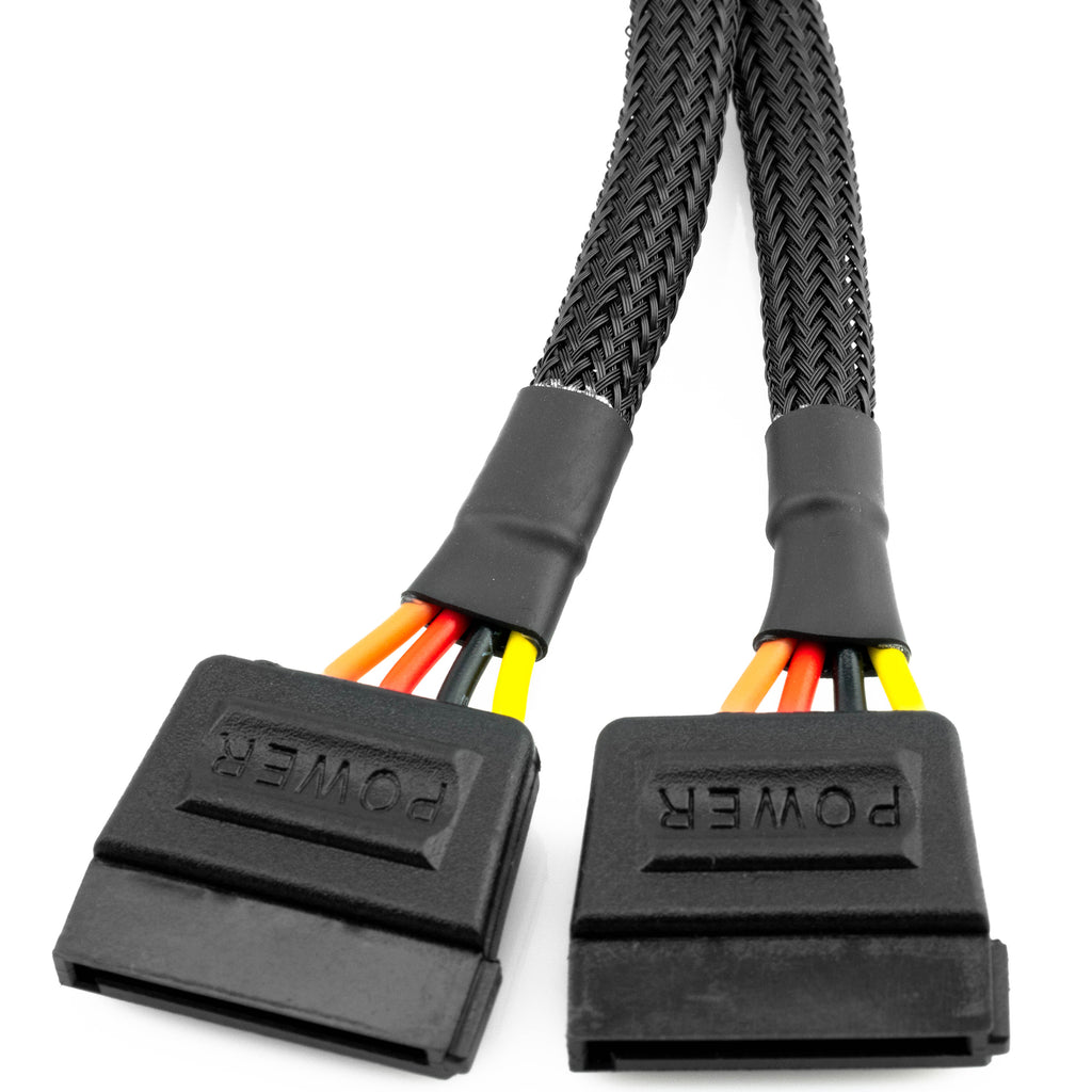 4-Pin Molex to Dual 15-Pin SATA Power Adapter Cable