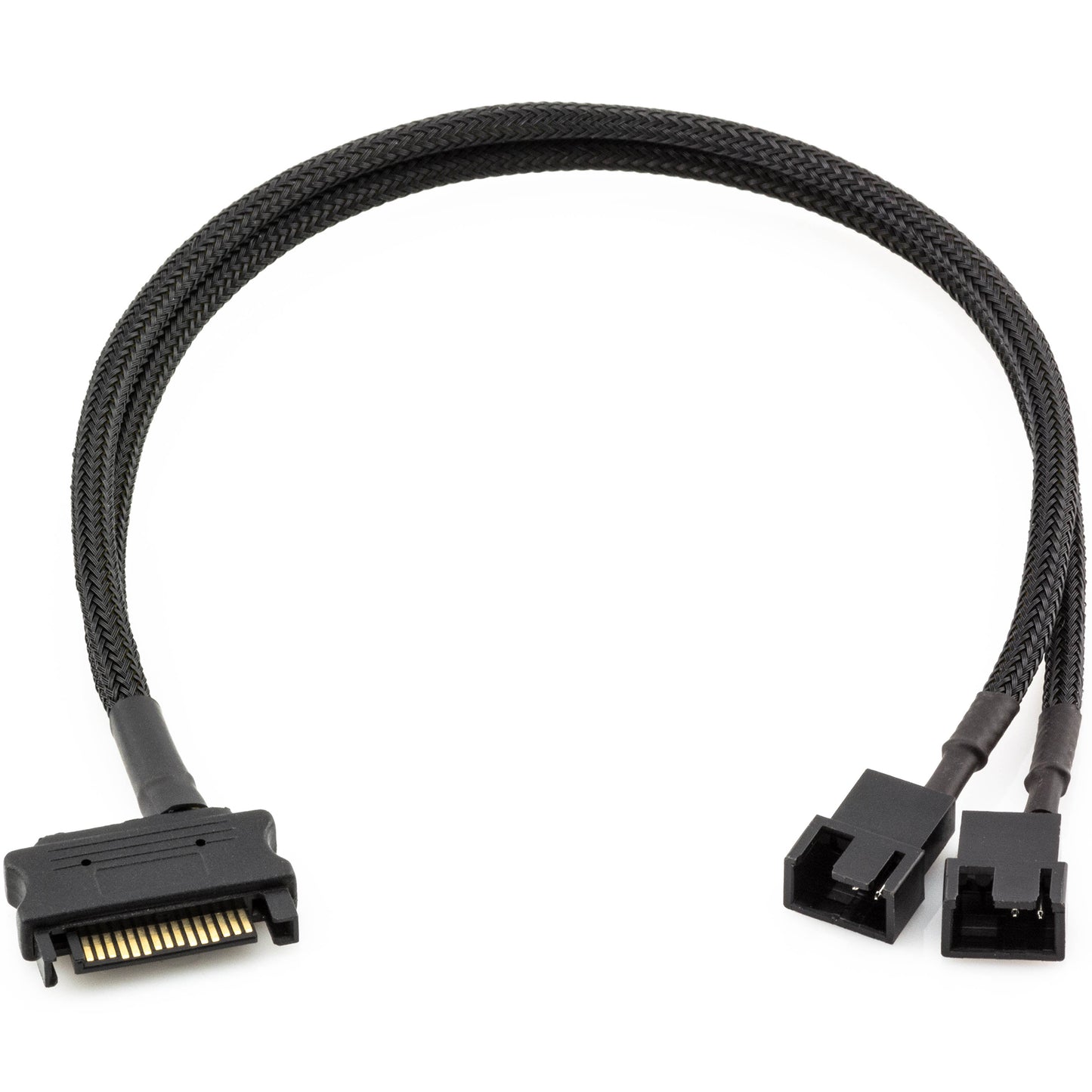 SATA to Dual Fan 12V Sleeved Power Adapter Cable