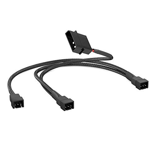 4-Pin Molex to 3 x 3-Pin PC Case Fan Sleeved Adapter Cable