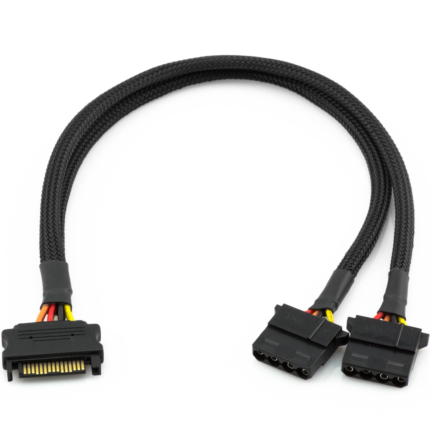 15-Pin SATA to Dual 4-Pin Molex Splitter Adapter Cable