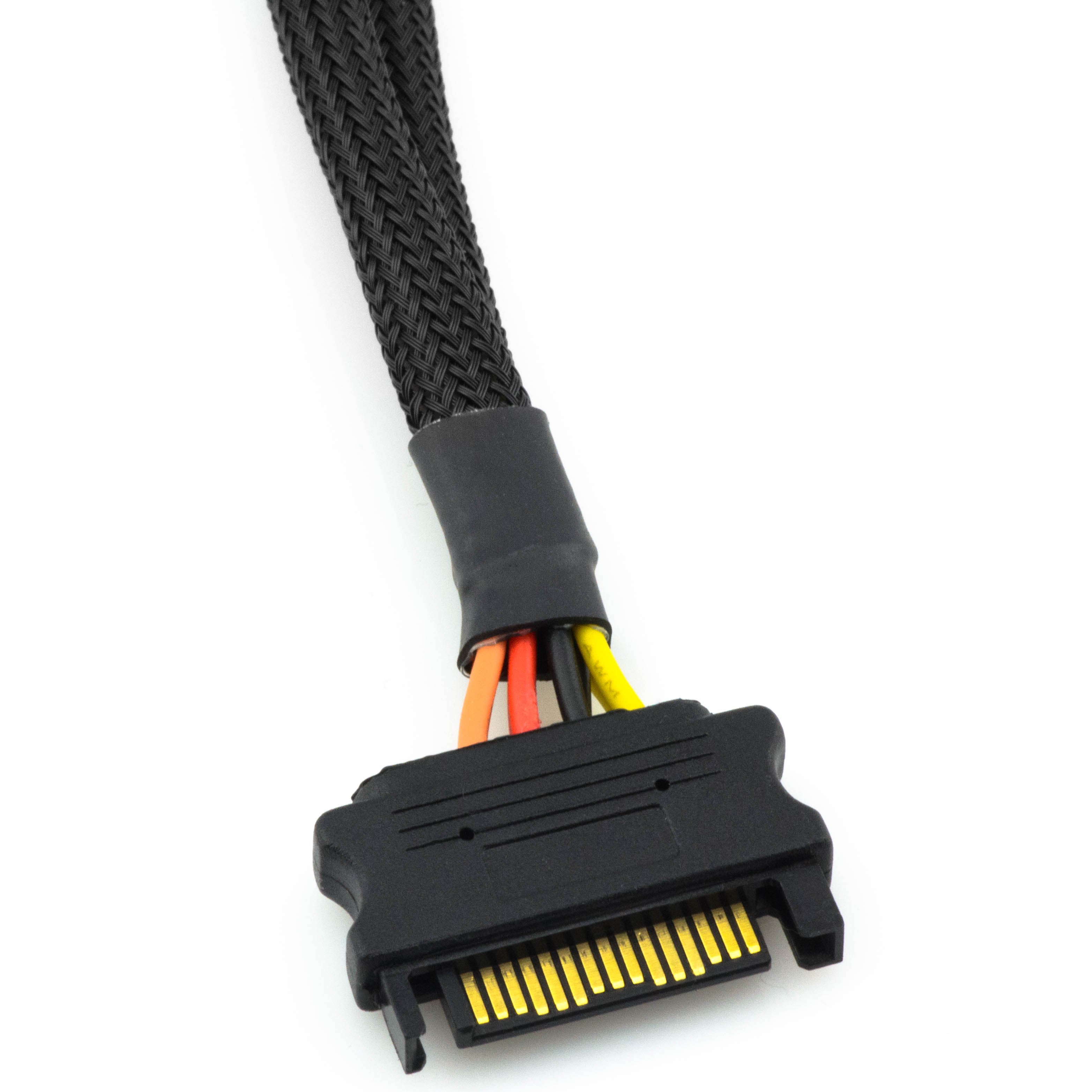 15-Pin SATA to Dual 4-Pin Molex Splitter Adapter Cable